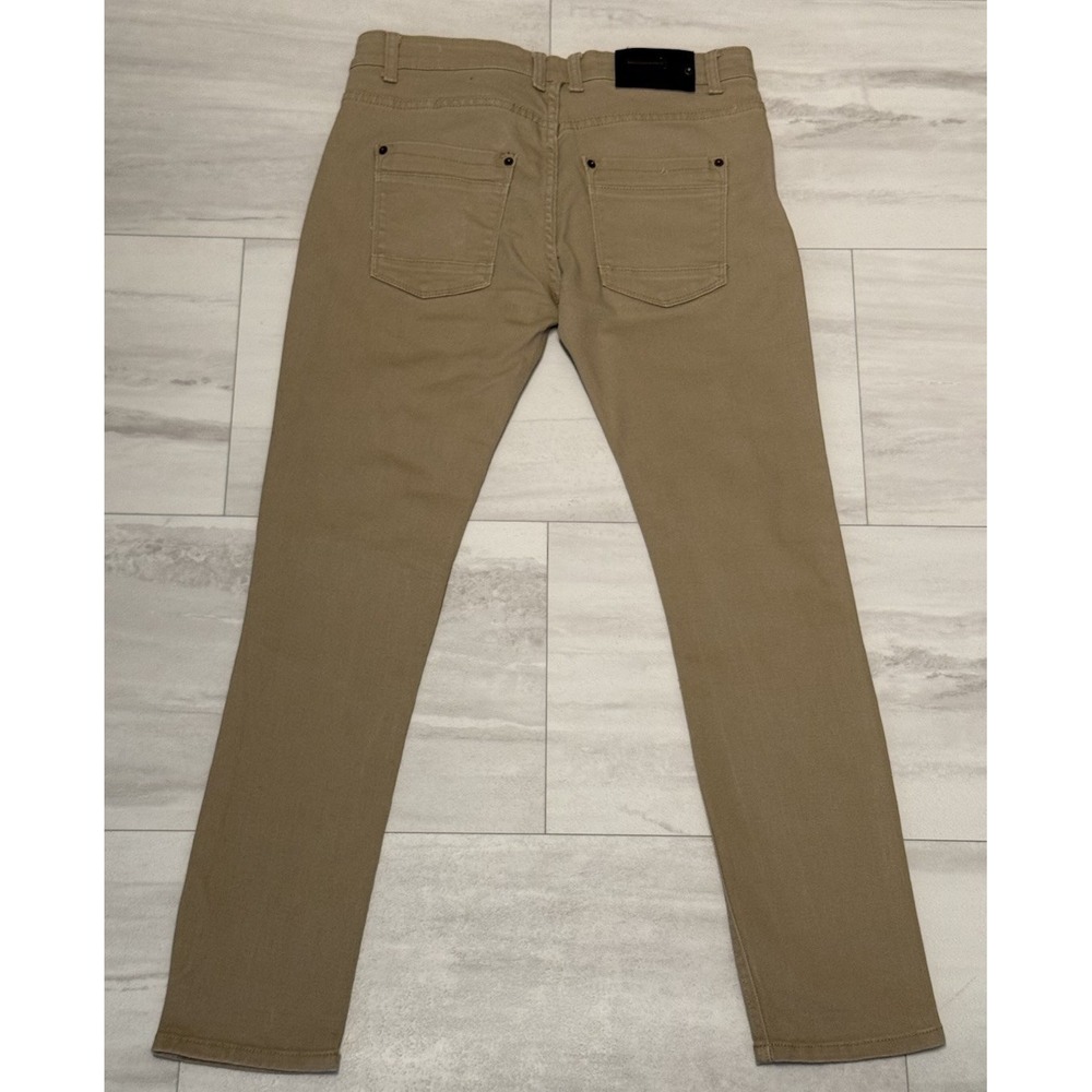 Copper Rivet Mens Jeans Size 34x30 Beige Distressed Slim Straight Leg - Picture 2 of 11
